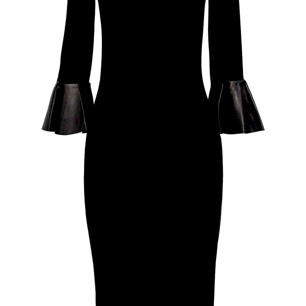 Alice and Olivia black midi dress